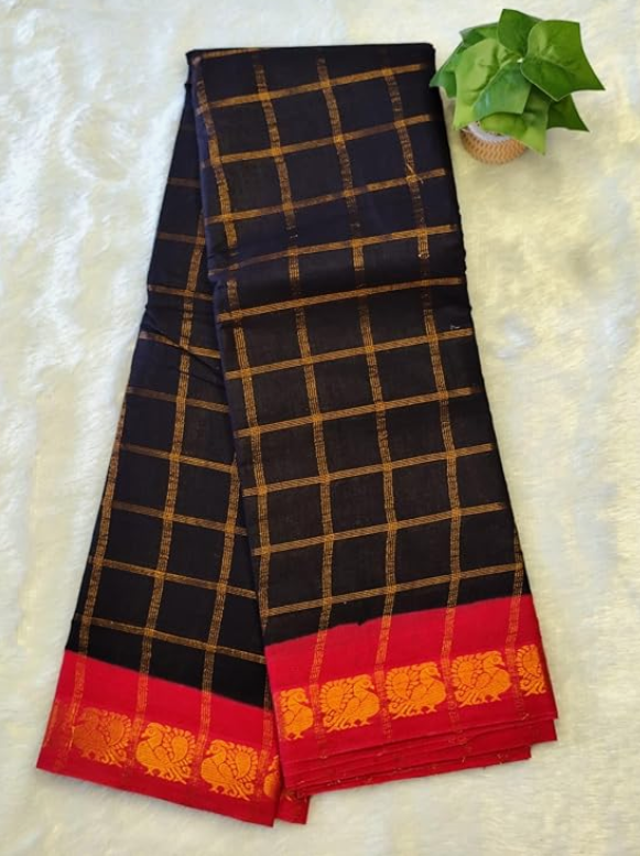 Madurai Sungudi soft Cotton - Golden Zari Sarees for women/Arani Kattam/Pavitra Kattam